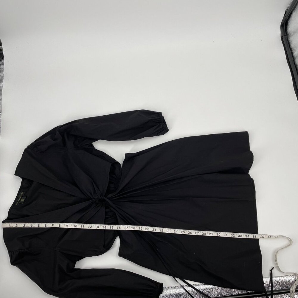 House of Harlow 1960 Black O-Ring Cutout Dress Womens Large LBD Puff Sleeves - Picture 8 of 8